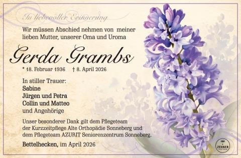 Traueranzeige Gerda Grambs