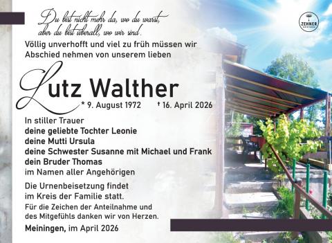 Traueranzeige Lutz Walther
