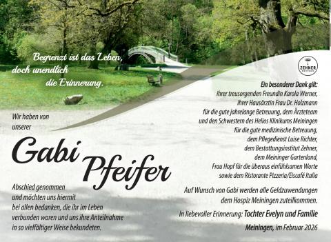 Danksagung Gabi Pfeifer