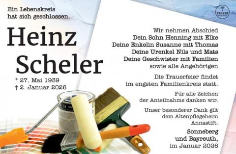 Traueranzeige Heinz Scheler