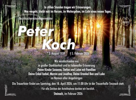 Traueranzeige Peter Koch