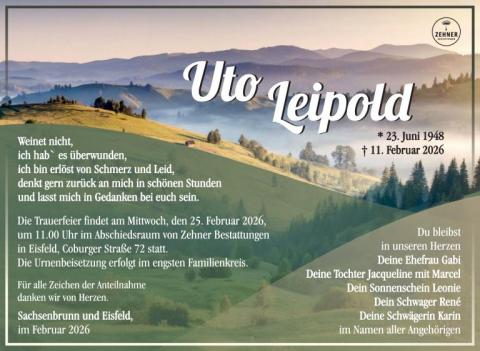 Traueranzeige Utp Leipold