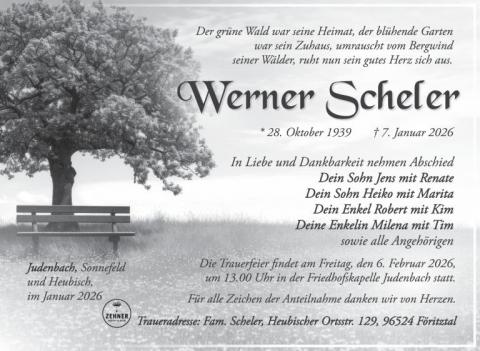 Traueranzeige Werner Scheler