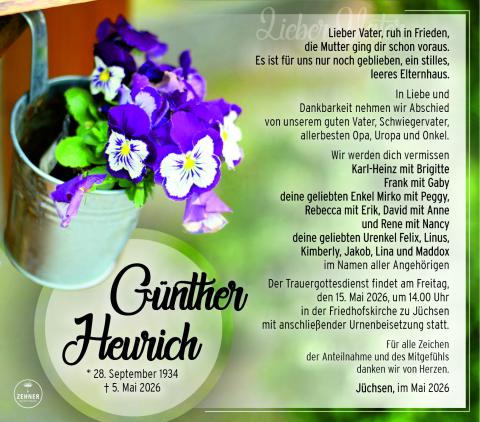 Traueranzeige Günther Heurich