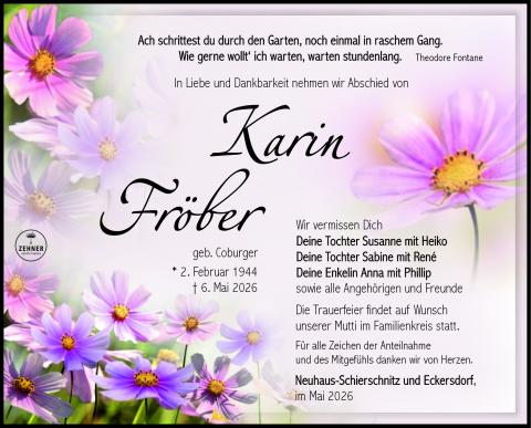 Traueranzeige Karin Fröber
