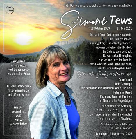 Traueranzeige Simone Tews