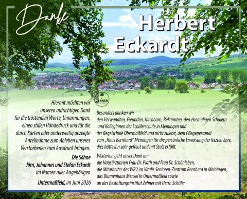 Danksagung Herbert Eckardt