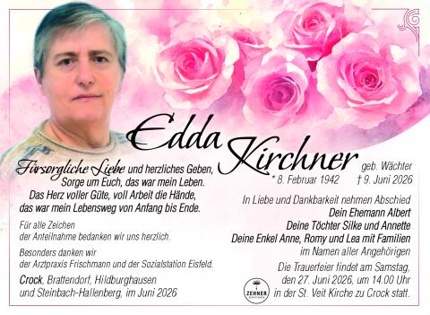 Traueranzeige Edda Kirchner