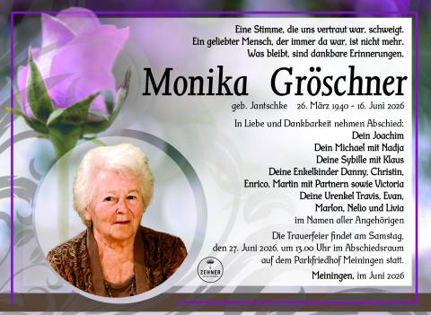 Traueranzeige Monika Gröschner