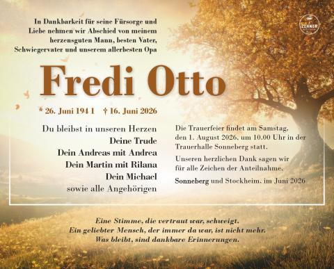 Traueranzeige Fredi Otto