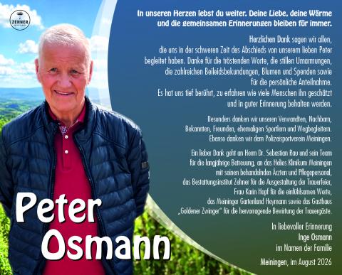 Danksagung Peter Osmann
