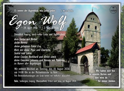 Traueranzeige Egon Wolf