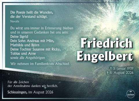 Traueranzeige Freidrich Engelbert