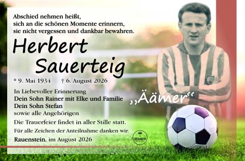 Traueranzeige Herbert Sauerteig