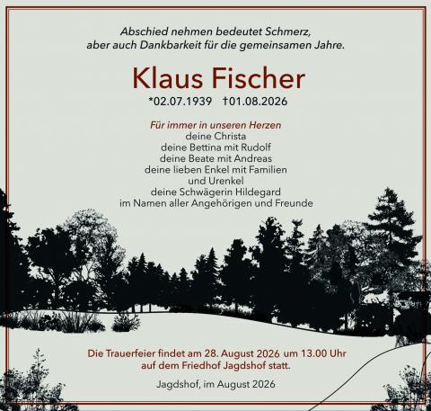 Traueranzeige Klaus Fischer