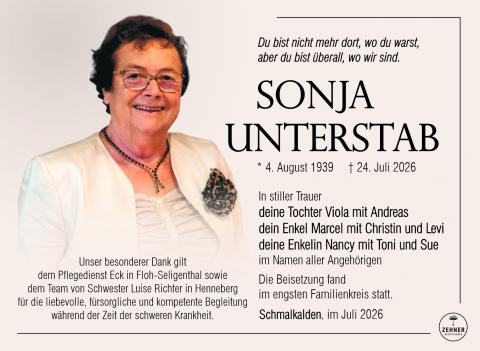 Traueranzeige Sonja Unterstab