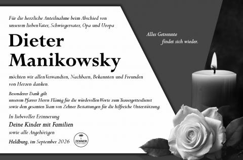Danksagung Dieter Manikowsky