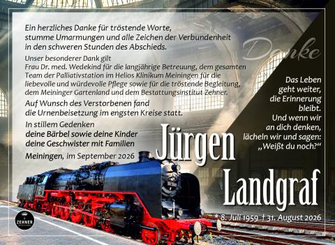 Danksagung Jürgen Landgraf
