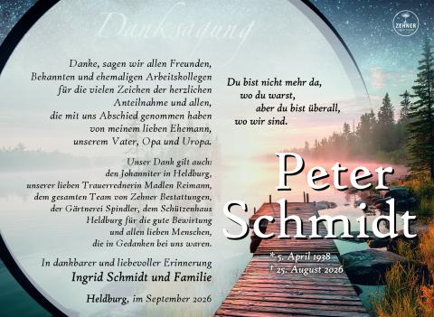 Danksagung Peter Schmidt
