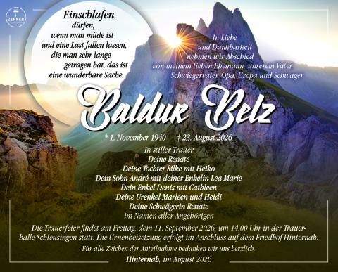 Traueranzeige Baldur Belz