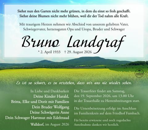 Traueranzeige Bruno Landgraf