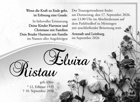 Traueranzeige Elvira Ristau