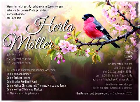 Traueranzeige Herta Möller