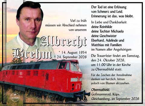 Traueranzeige Albrecht Brehm