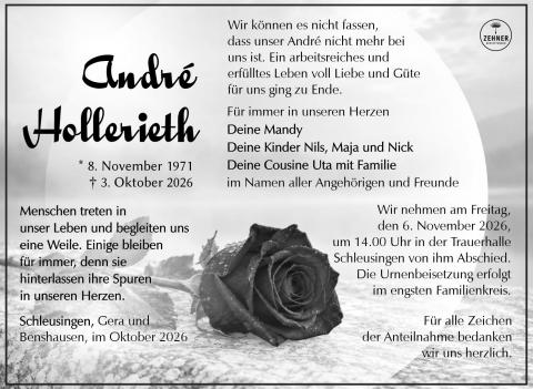 Traueranzeige André Hollerieth