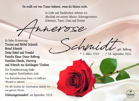Traueranzeige_Annerose Schmidt
