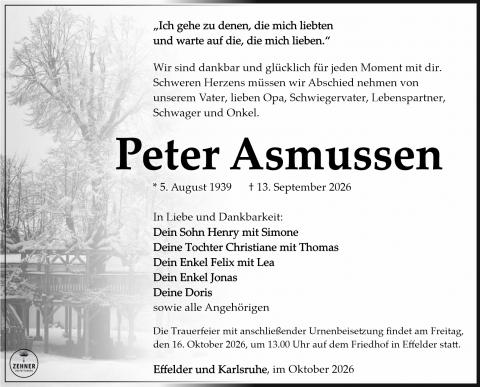 Traueranzeige Peter Asmussen